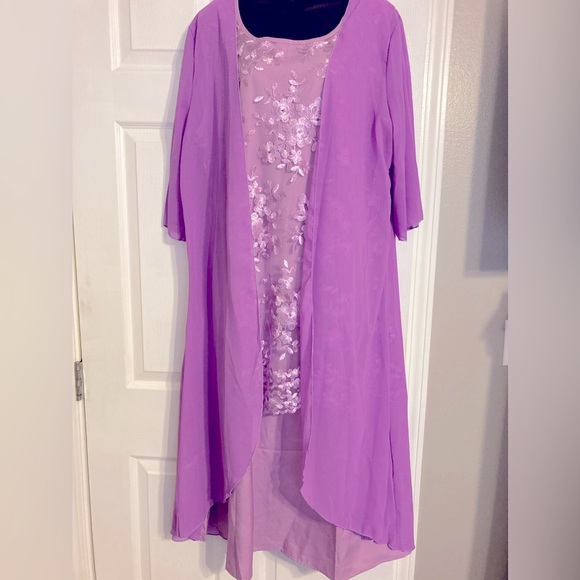 Pink cocktail/wedding dress & duster size 16 nwot - Picture 1 of 5